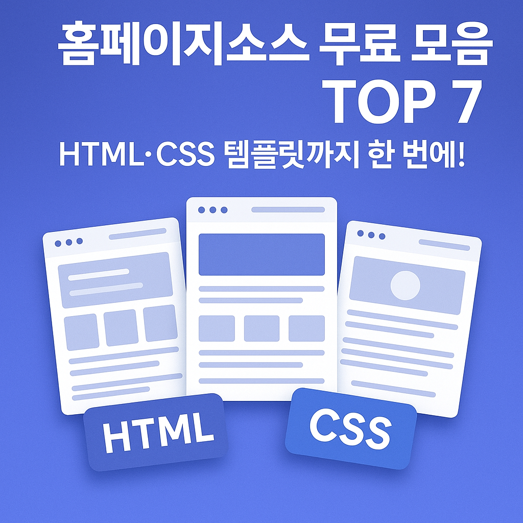 >홈페이지소스 무료 모음 TOP 7 – HTML·CSS 템플릿까지 한 번에!