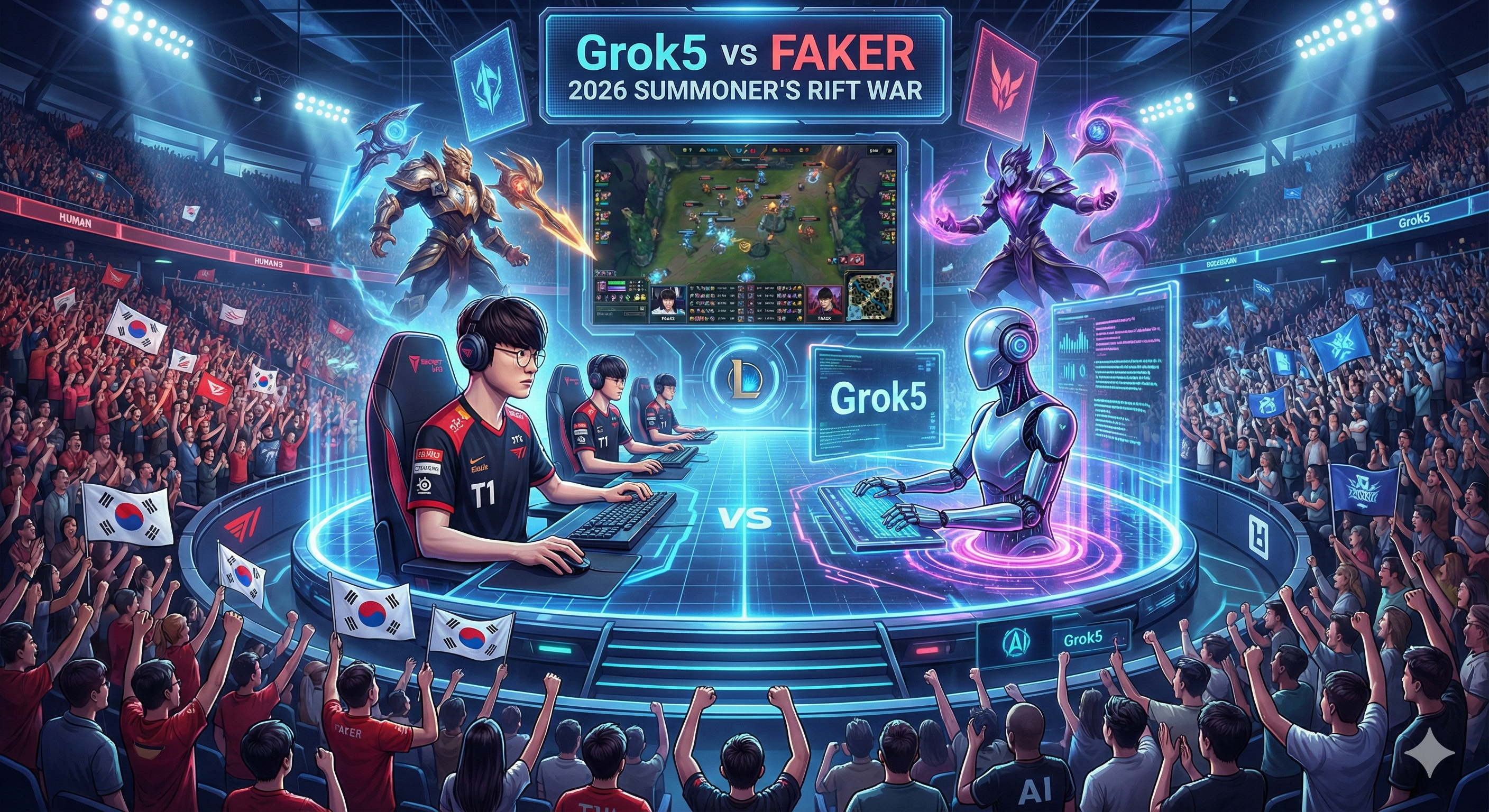 Grok5 vs 페이커: 2026년 소환사의 협곡에서 벌어질 인류 vs AI의 전쟁