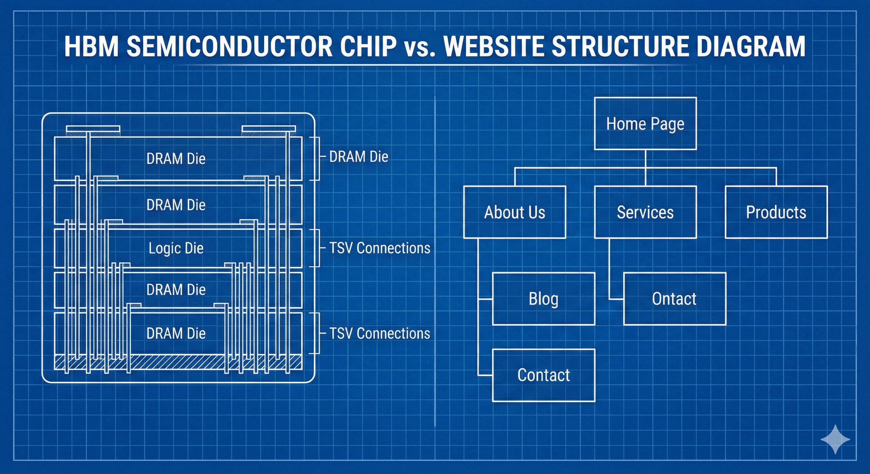 AI 연산 가속을 위한 HBM 반도체와 비즈니스 가속을 위한 맞춤형 홈페이지 제작의 유사성