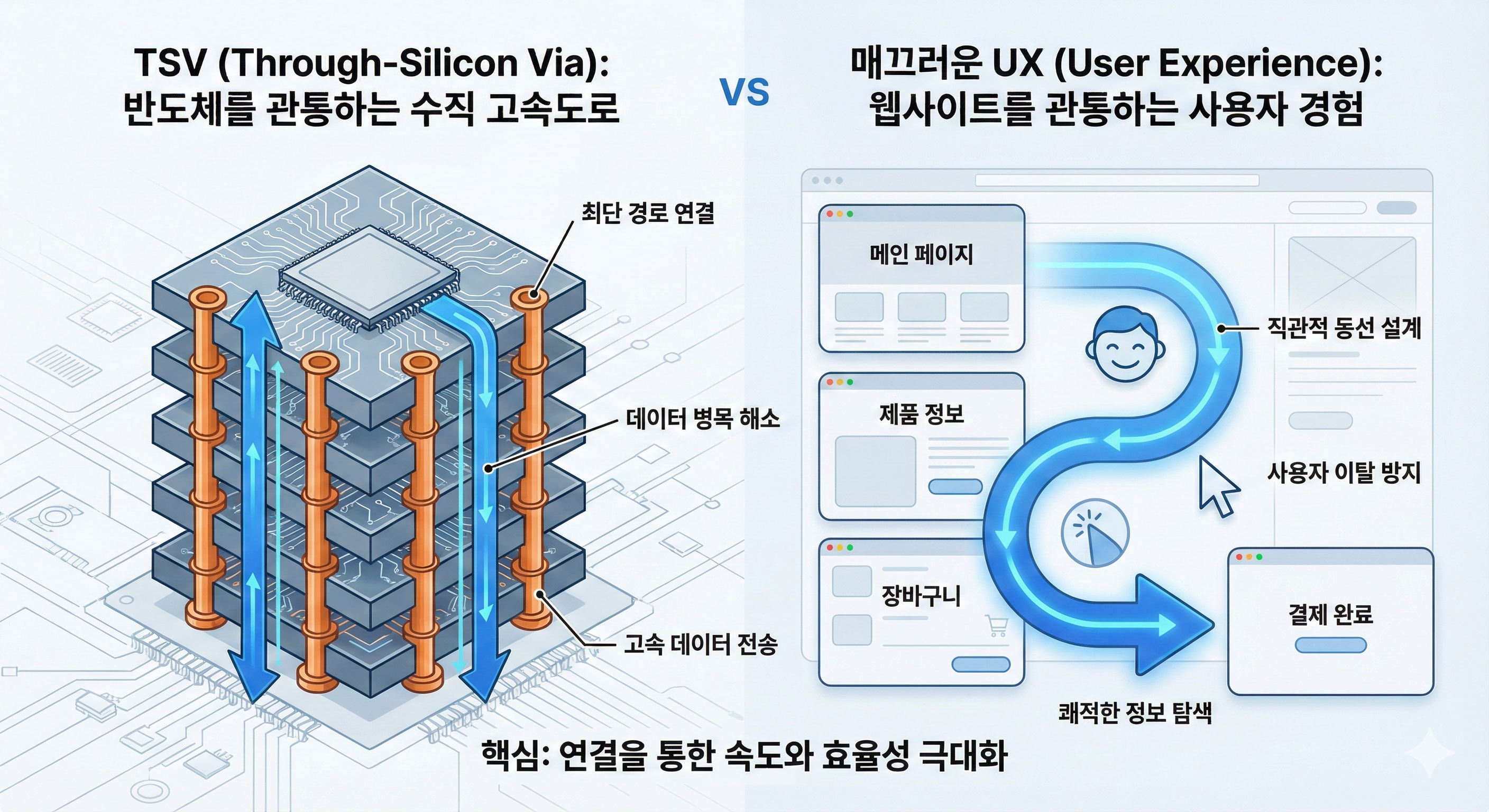 AI 연산 가속을 위한 HBM 반도체와 비즈니스 가속을 위한 맞춤형 홈페이지 제작의 유사성